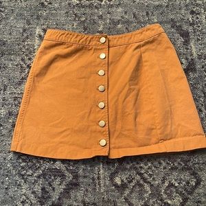 Tan button skirt